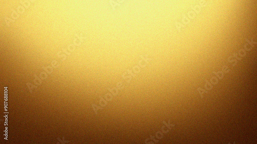 Abstract gold grain gradient background with noise texture. Shine bright light and glow template empty space grainy wallpaper.