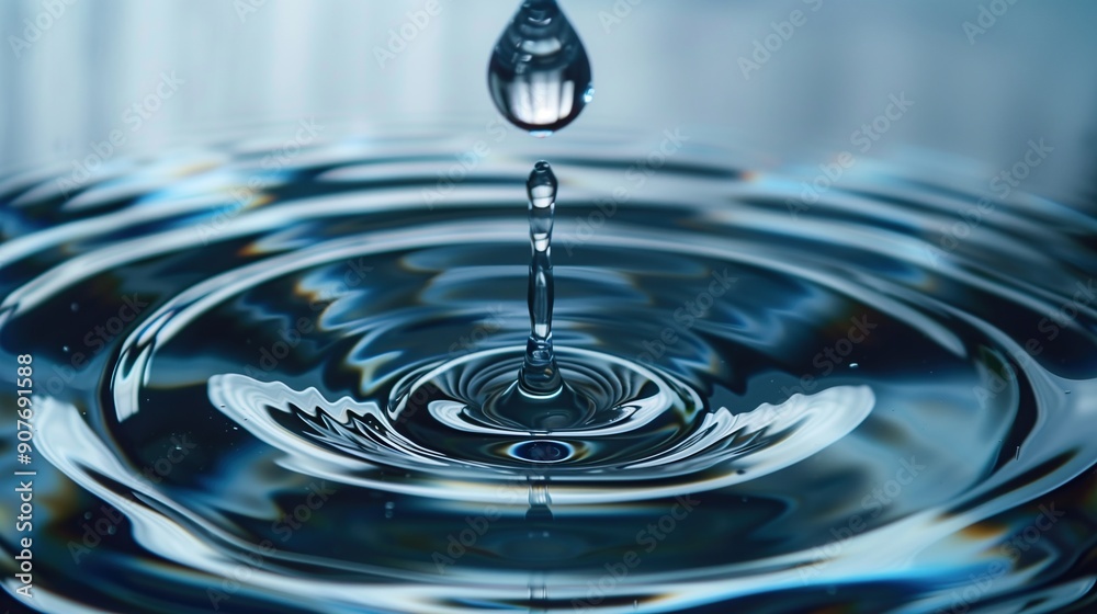 A close-up image capturing a drop of water leaking from a faucet