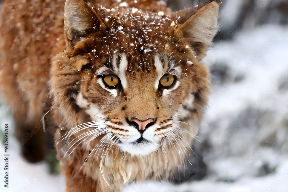 lynx in snow lynx in snow