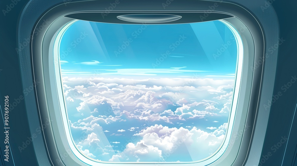 Vector illustration of an airplane window template Vector illustration of an airplane window template