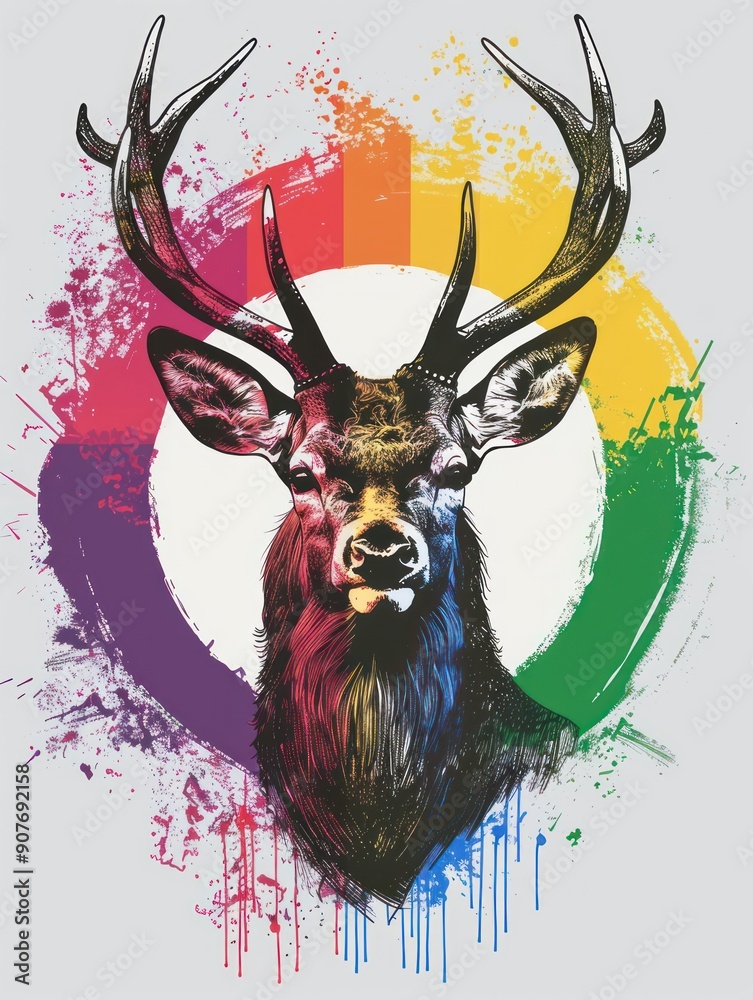 Deer Head Abstract Art. Deer Head Abstract Art.