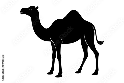
camel vector silhouette, dromedary camel silhouette vector illustration