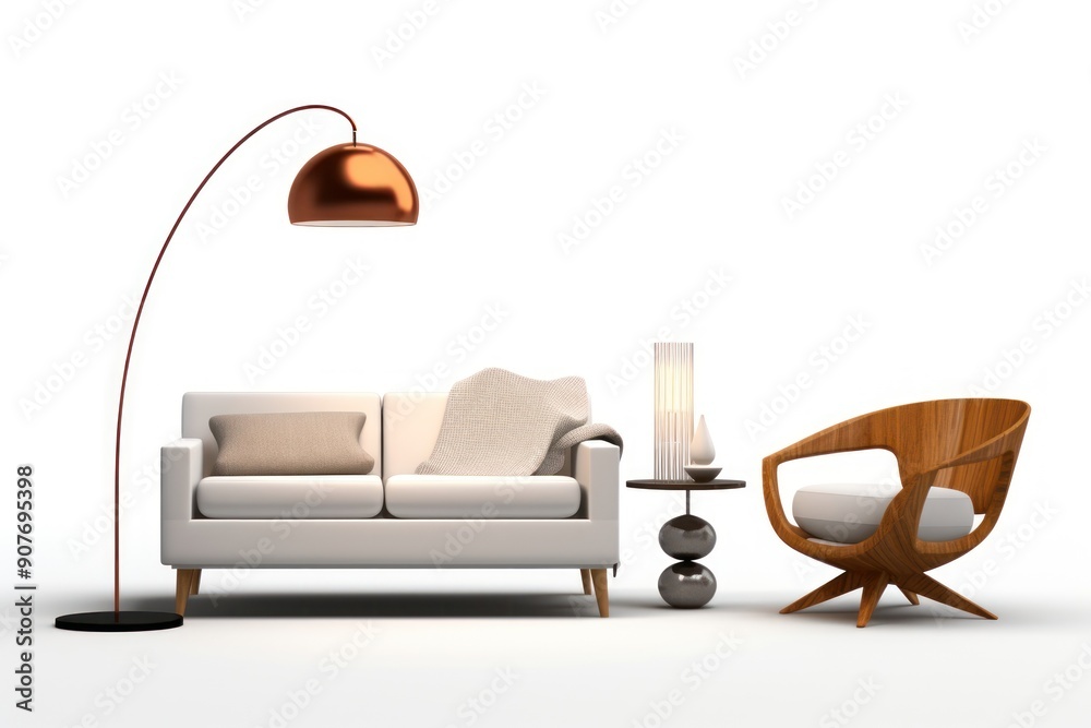 Furniture lamp chair white background. Furniture lamp chair white background.