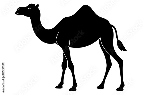 
camel vector silhouette, dromedary camel silhouette vector illustration