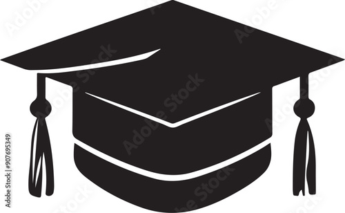 Higher education hat silhouette vector art 