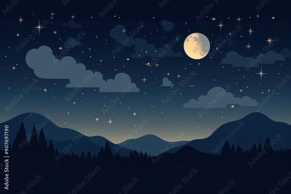 Fototapeta premium Night sky landscape astronomy outdoors.