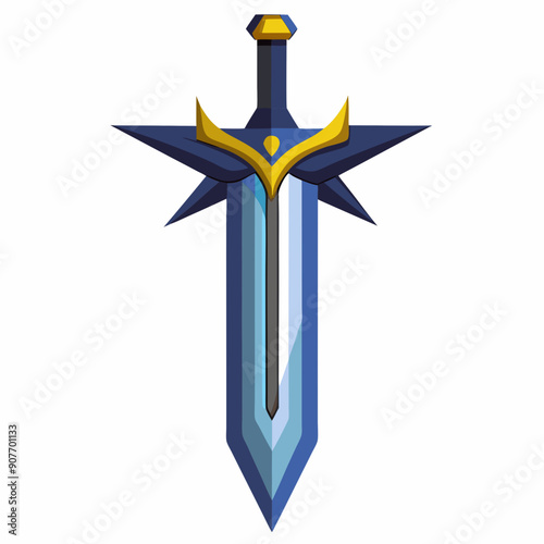 Sword made by titanium art vector illustration