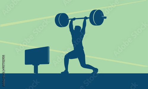 Premium Illustration of weightlifter in action best for your digital graphic and print	