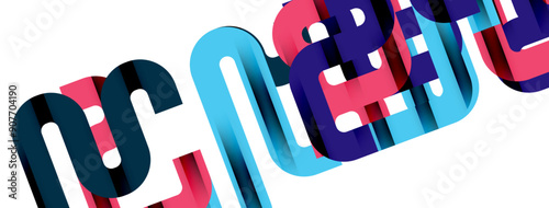 Lines, abstract letter style design background. Geometric vector Illustration For Wallpaper, Banner, Background, Card, Book Illustration, landing page