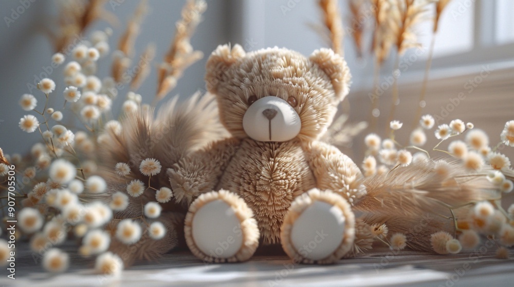 custom made wallpaper toronto digitalMockup minimalist children's room with mock up poster frame close up on wall. 3d render interior background