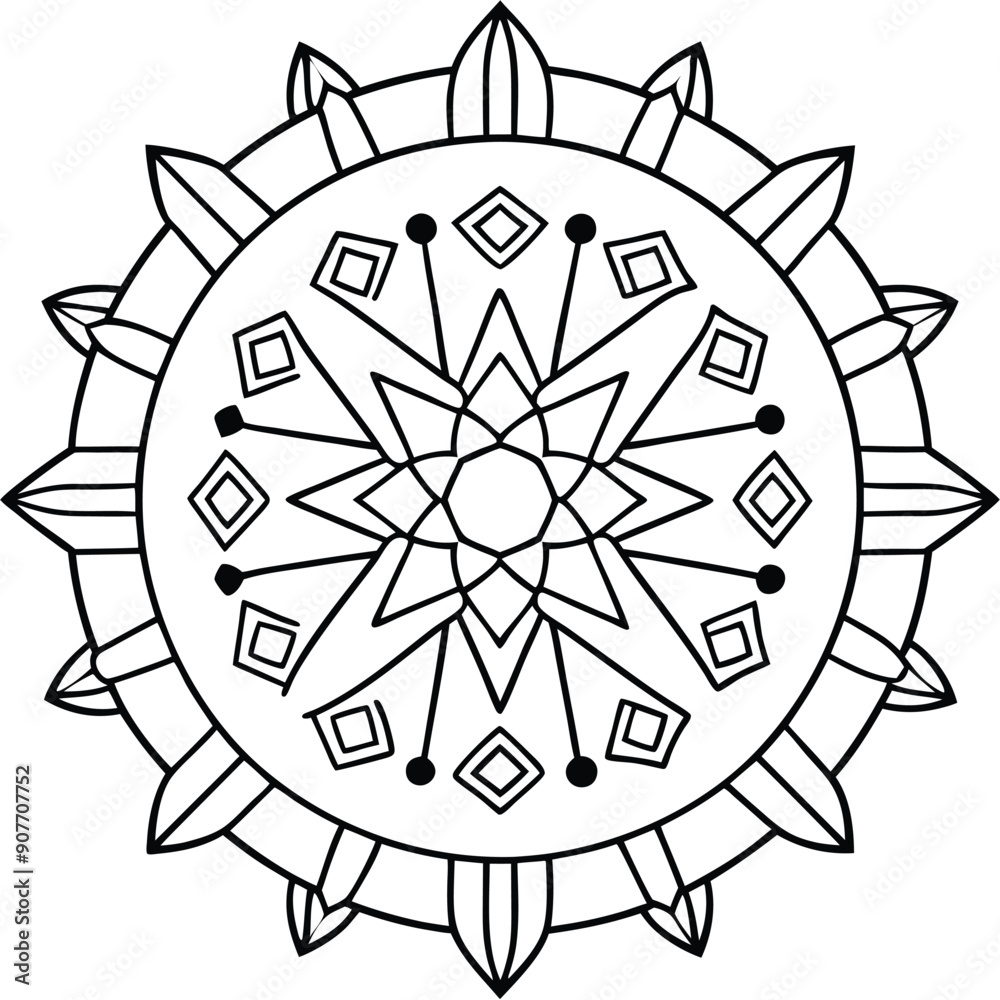 Fototapeta premium Teaching Mandalas vector, Crafting Visual Aids that Inspire and Educate 