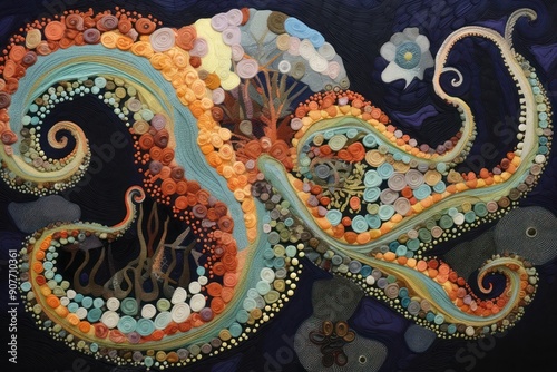 Wallpaper Mural Octopus pattern art backgrounds. Torontodigital.ca