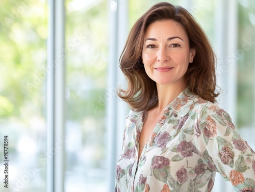 Photo portrait of a woman standing in front a window, creative business woman, studio light Free Download Photo portrait of a woman standing in front a window, creative business woman, studio light - GFXLoad