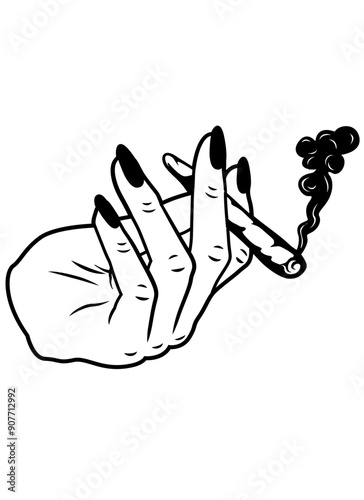 Sexy Hand Holding Weed | Holding Weed | weed | Smoking weed | Sexy hand | Smoking Joint | Sexy Hand | Hand | Original Illustration | Vector and Clipart | Cutfile and Stencil