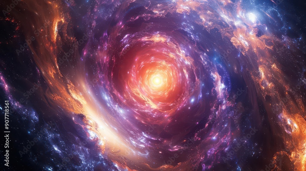 Create a vibrant scene of the galaxy illustrating spacetime continuum and expansion, top view, capturing cosmic dynamics, Scifi tone, vivid, copy space for text, Create a vibrant scene of the galaxy illustrating spacetime continuum and expansion, top view, capturing cosmic dynamics, Scifi tone, vivid, copy space for text,
