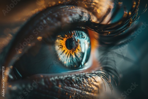 Close up hypnosis deep consciousness mind inside eye