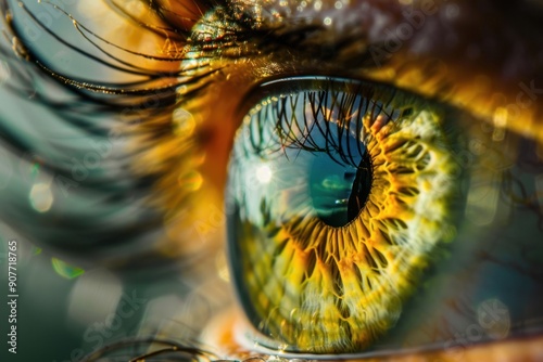 Close up hypnosis deep consciousness mind inside eye