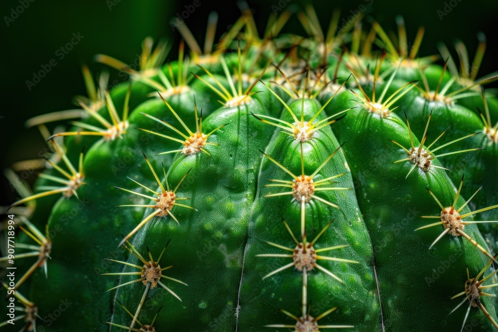 Close-Up of a Green cactus Showing Intricate Veins and Texture in Natural Light Close-Up of a Green cactus Showing Intricate Veins and Texture in Natural Light