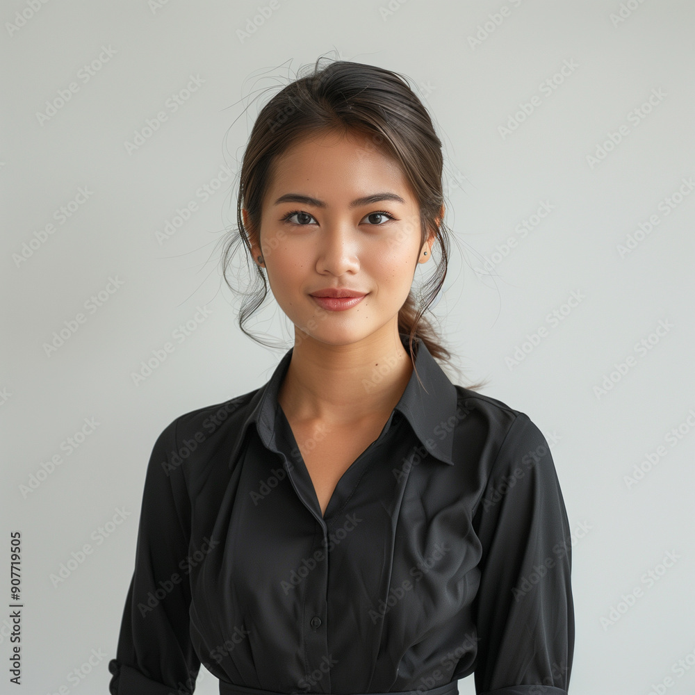 beautiful indonesian woman, wearing white shirt in office beautiful indonesian woman, wearing white shirt in office