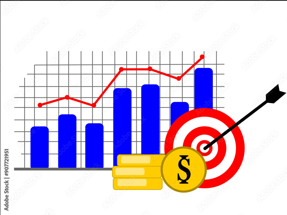 vector illustration of a graph or diagram going up. vector design for website, banner etc. part 1