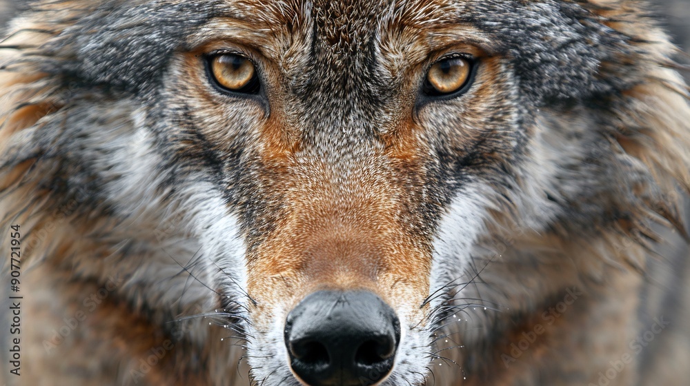 Fototapeta premium Close up of angry and scary wolf face