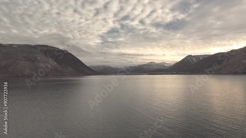 Enchanting Midnight Sun Over Billefjorden, Svalbard Mesmerizing Arctic Landscapes Bathed in Eternal Daylight