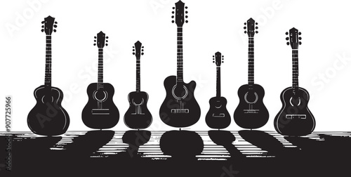 Guitar silhouettes set