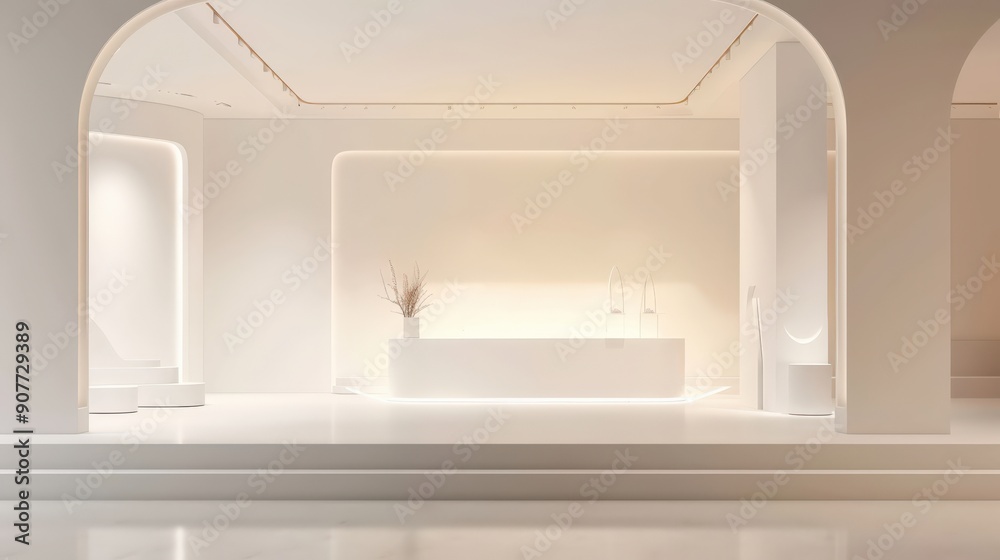 A white room with a white bathtub and a vase of flowers A white room with a white bathtub and a vase of flowers