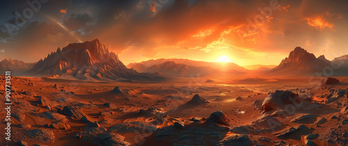 Planet mars illustration, o...
