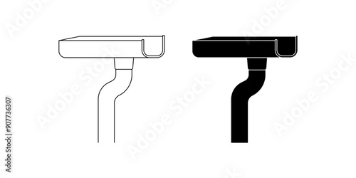 rain gutter eavestrough icon set