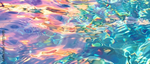 Abstract Background of Irisdescent Water Surface