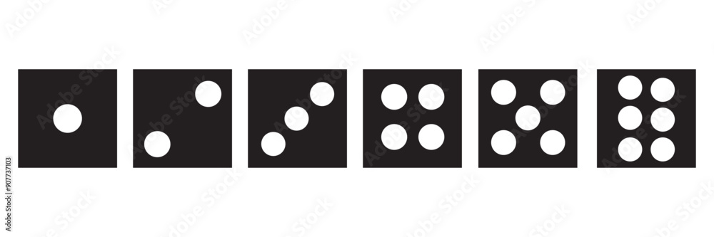 Game dice set isolated on white background. Set of dice in flat and linear design from one to six.eps10 Game dice set isolated on white background. Set of dice in flat and linear design from one to six.eps10