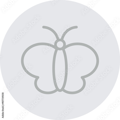 butterfly Vector Line Grey Circle Grey