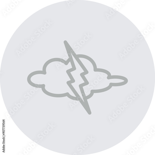 lightening Vector Line Grey Circle Grey