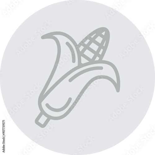 corn Vector Line Grey Circle Grey