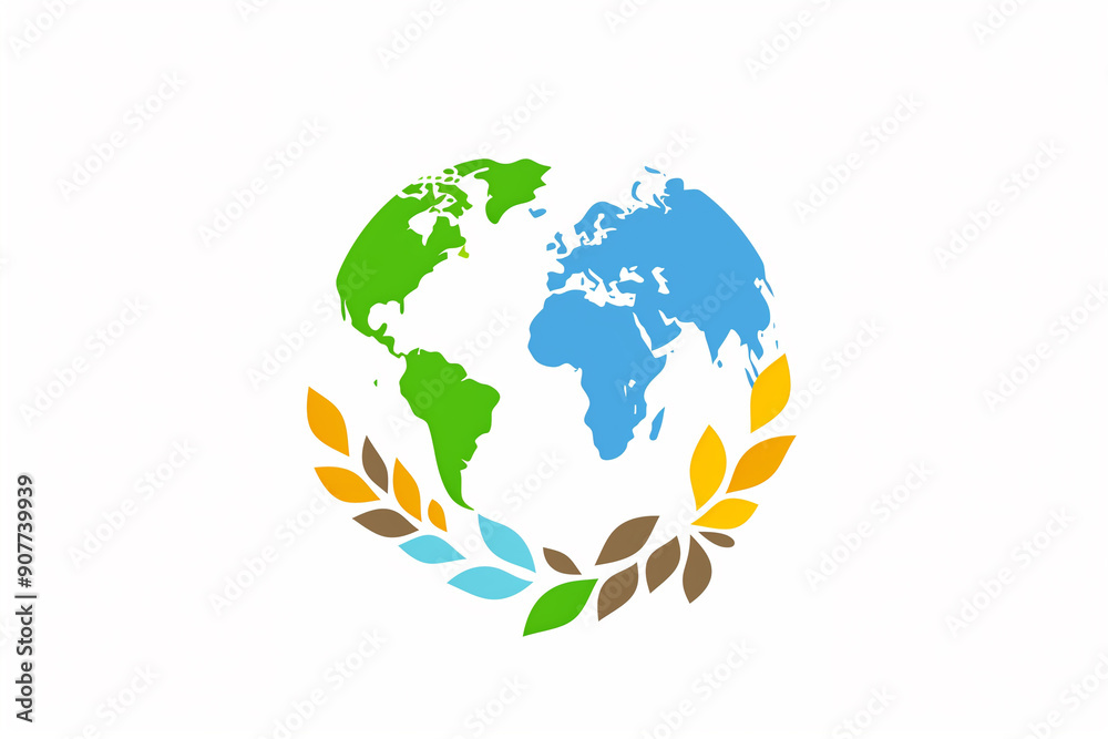 Minimal Earth Day logo on white background. Minimal Earth Day logo on white background.