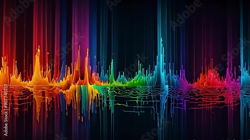 A voice spectrogram with vibrant eye catching colours
 photo