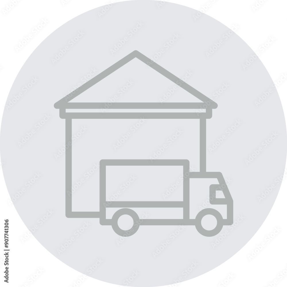Dispatch center Vector Line Grey Circle Grey Dispatch center Vector Line Grey Circle Grey