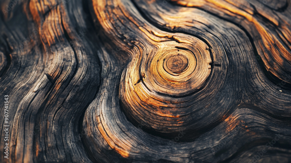 Naklejka premium Macro shot of wood texture and details, Abstract wooden background