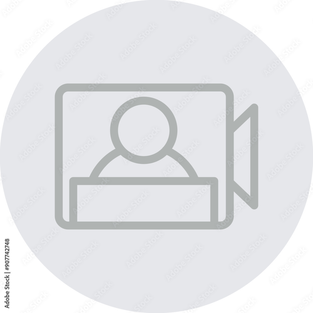 Video Lecture Vector Line Grey Circle Grey