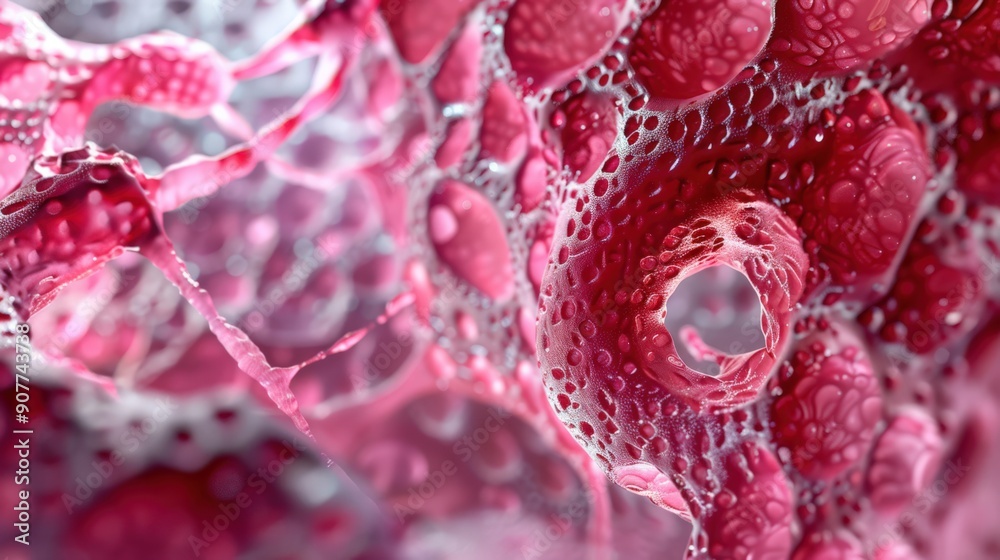 A close up of a pinkish red tissue with a hole in the middle A close up of a pinkish red tissue with a hole in the middle