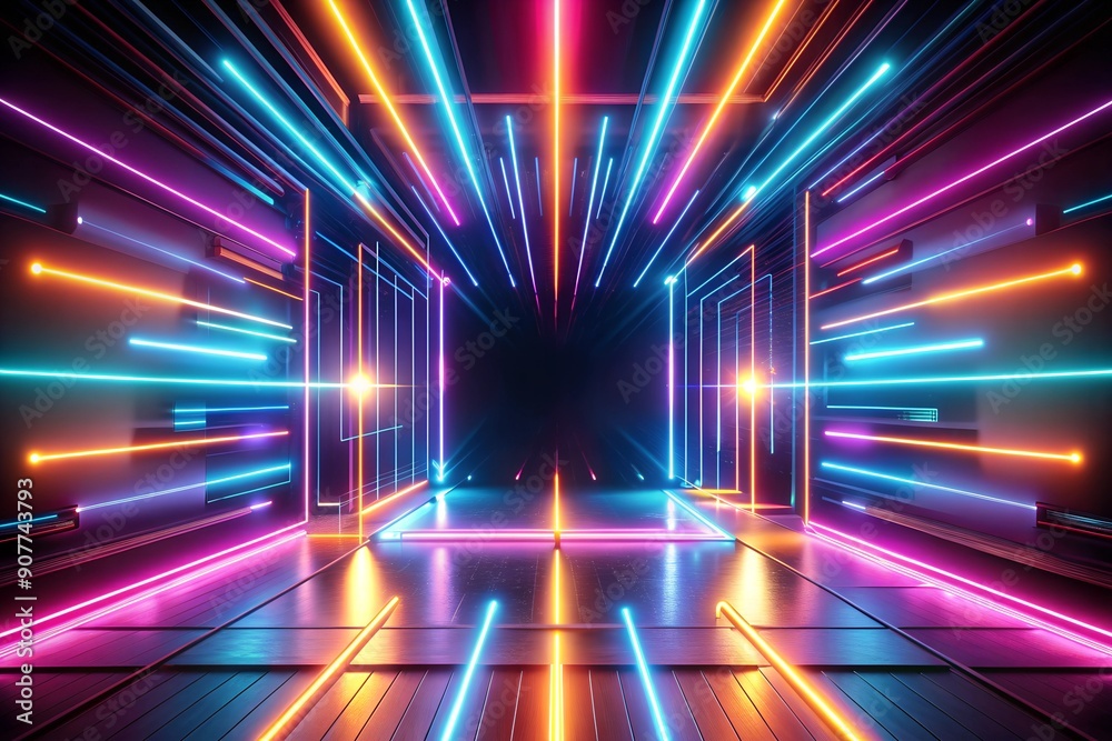 Fototapeta premium Abstract background with glowing lights