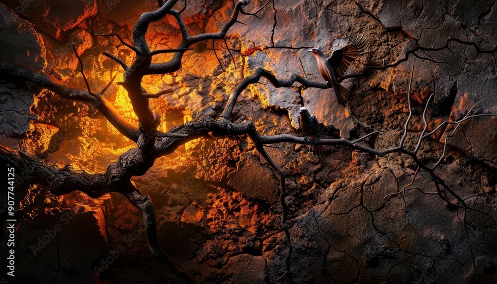 Ancient art painted on cave walls, illustrating early human creativity, Historical, Earthy tones, Digital painting