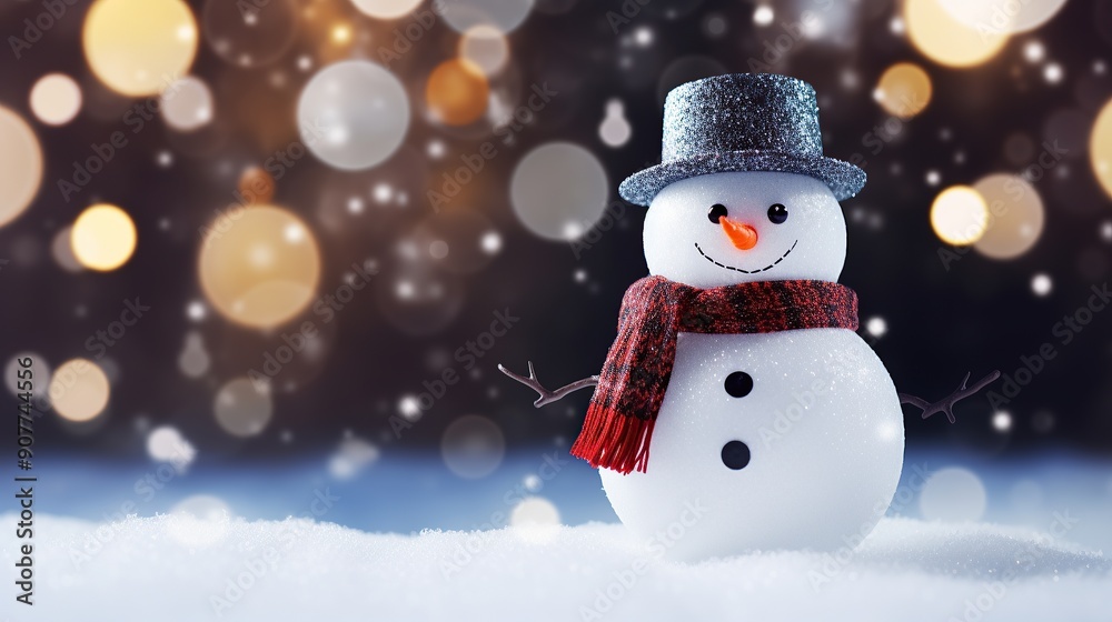 Smiling Snowman in a Winter Wonderland Smiling Snowman in a Winter Wonderland
