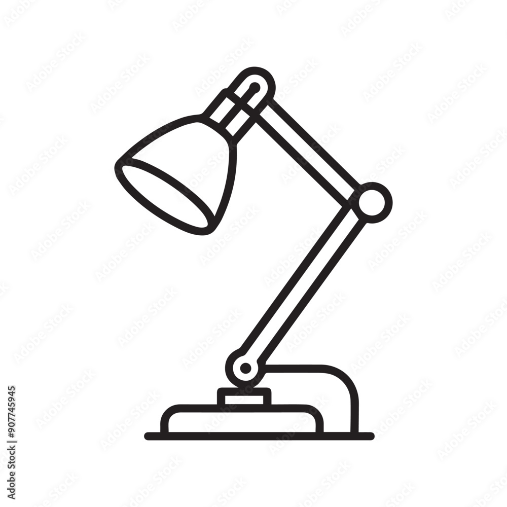 Table lamp light icon outline bright bulb design. Table lamp light icon outline bright bulb design.