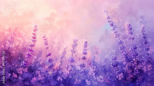 Beautiful bright abstract lavender flowers