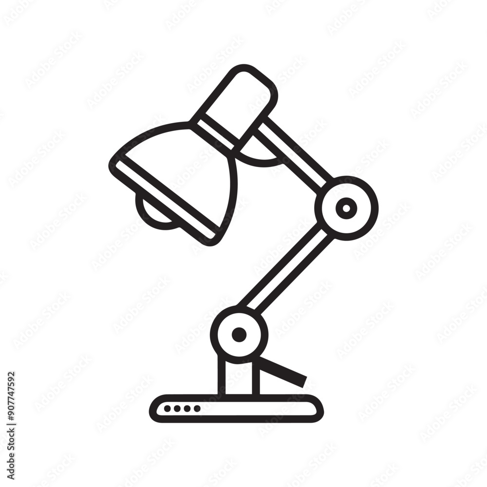 Table lamp light icon outline bright bulb design. Table lamp light icon outline bright bulb design.
