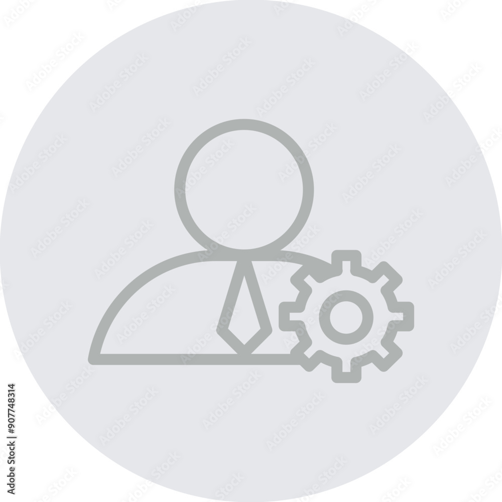 Professional Skills Vector Line Grey Circle Grey