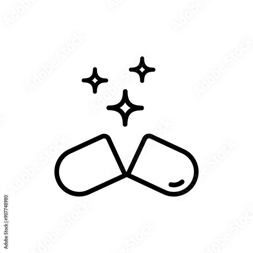 Vitamin nutrition outline icon. Healthy food supplement. Vitamin, Mineral Pill. Simple sign for mobile and web design, store.