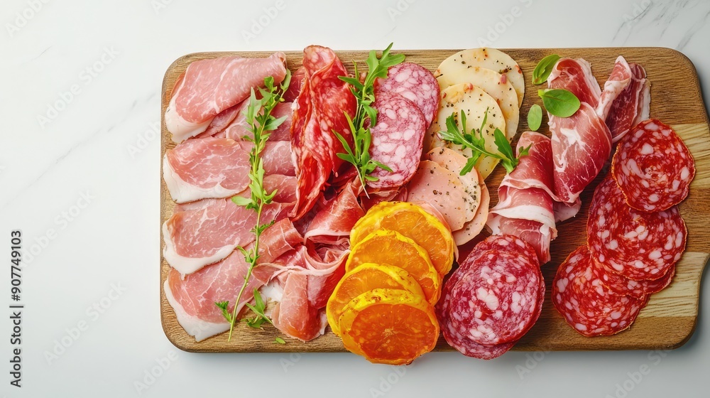 Artisanal Charcuterie Extravaganza - Fine Dining Presentation with Copy Space for Text, Generative Ai Artisanal Charcuterie Extravaganza - Fine Dining Presentation with Copy Space for Text, Generative Ai